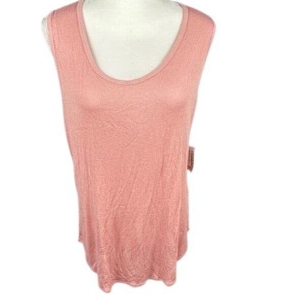 LuLaRoe Tops - LuLaRoe Ribbed Tank Top Plus Size 3XL Pink Salmon Solid